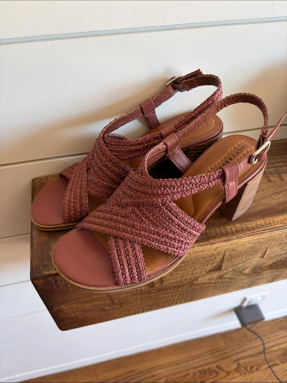 Lucky Brand Sasina Woven Slingback Sandal - Rosewood NEW Size 8